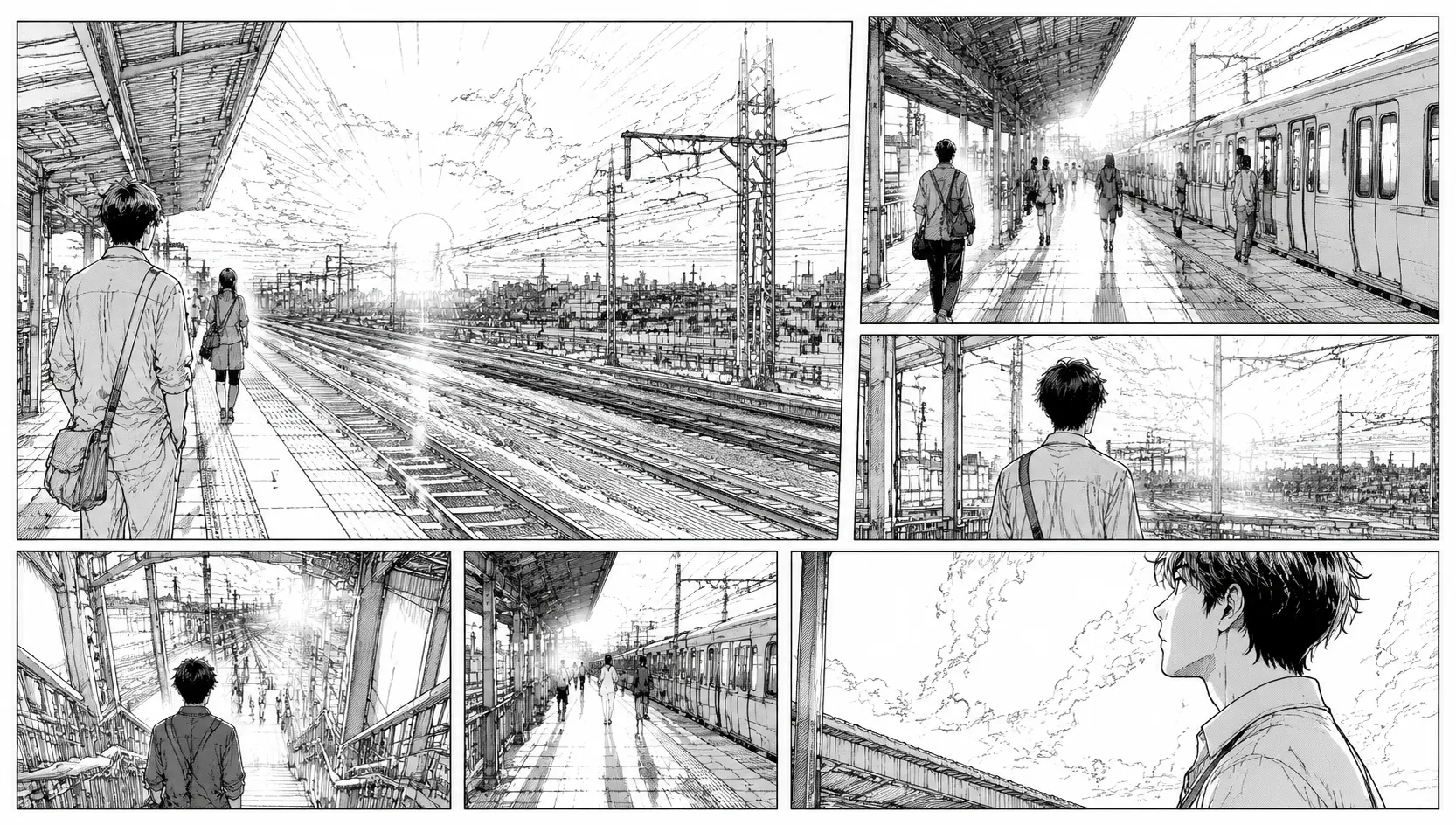 Black-and-white drawing of manhwa colorizer before coloring