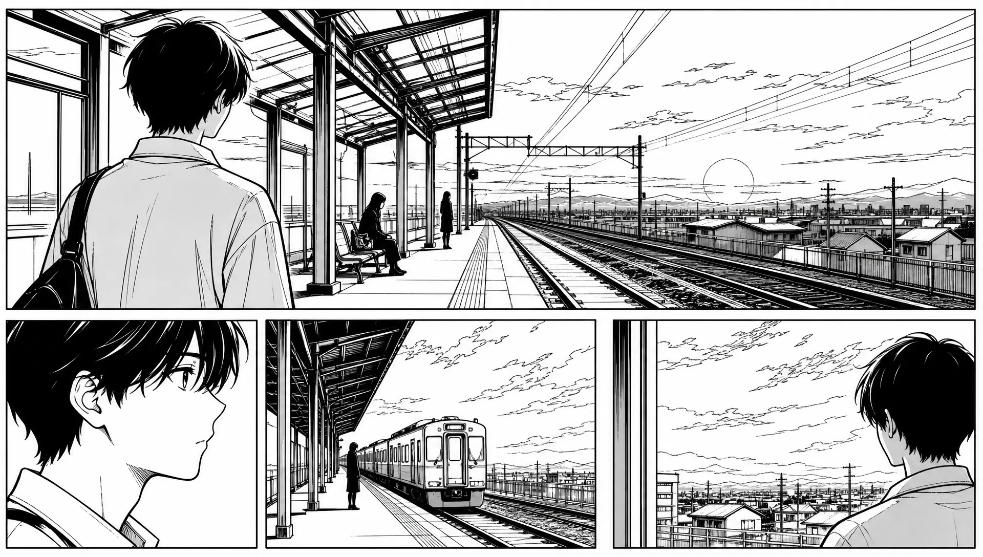 Black-and-white drawing of manga colorizer before coloring